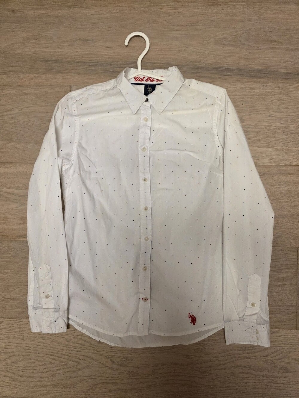 U.S. polo Assn USPA Polka dot poplin button down shirt